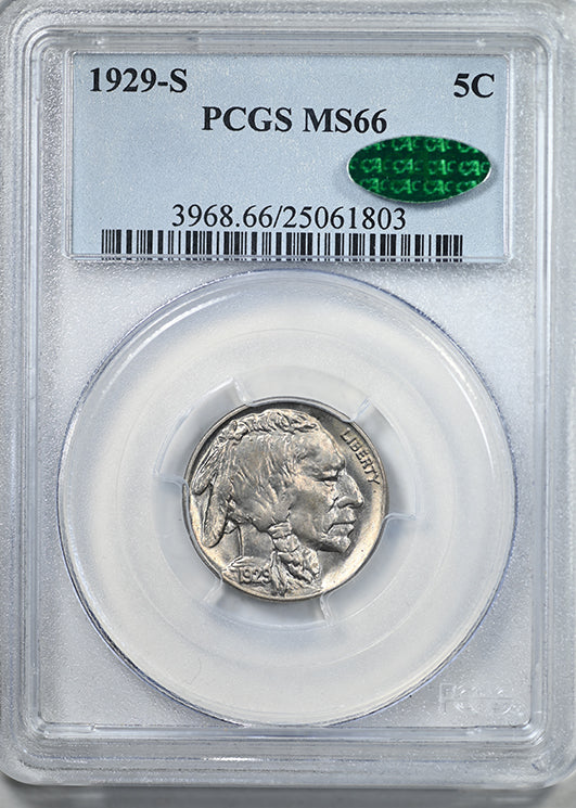 1929-S Buffalo Nickel 5C PCGS MS66 CAC