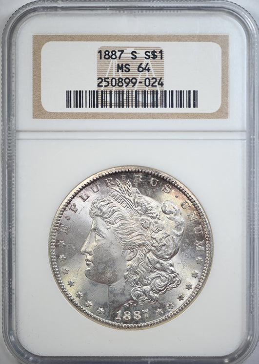 1887-S Morgan Dollar $1 NGC MS64