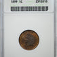 1899 Indian Head Cent 1C ANACS Soapbox MS63RB - REVERSE TONED! Obverse Slab