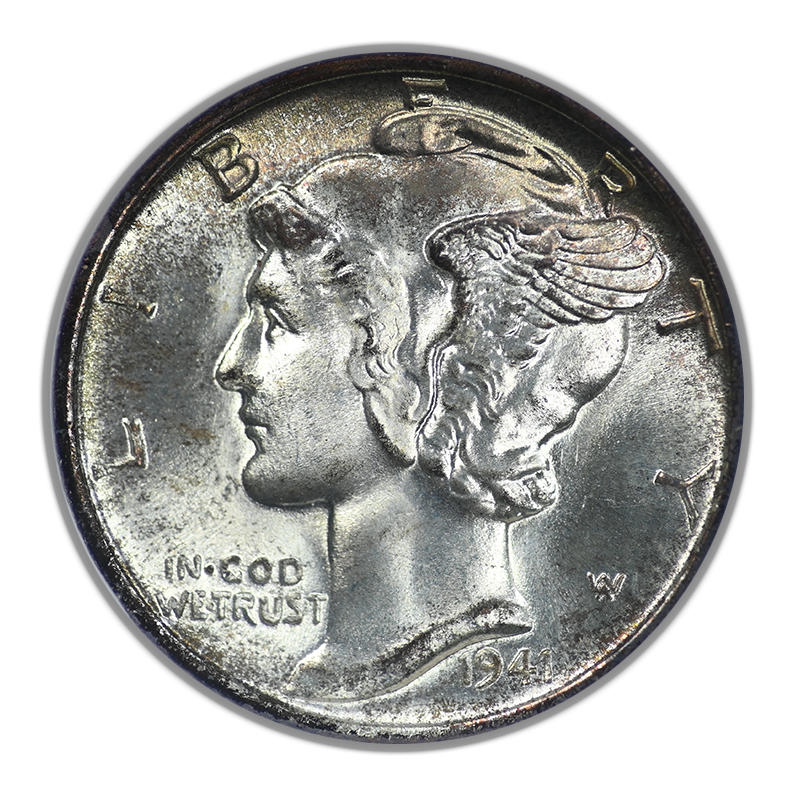 1941 Mercury Dime 10C NGC Fatty MS66FB CAC - Full Bands