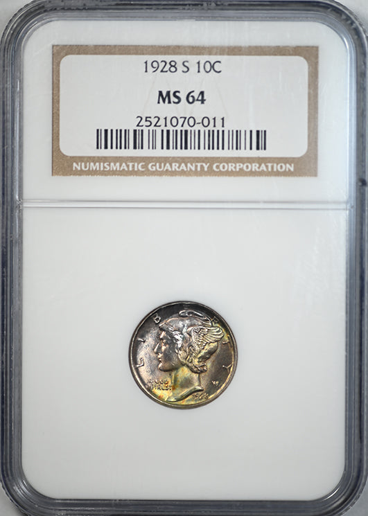 1928-S Mercury Dime 10C NGC MS64