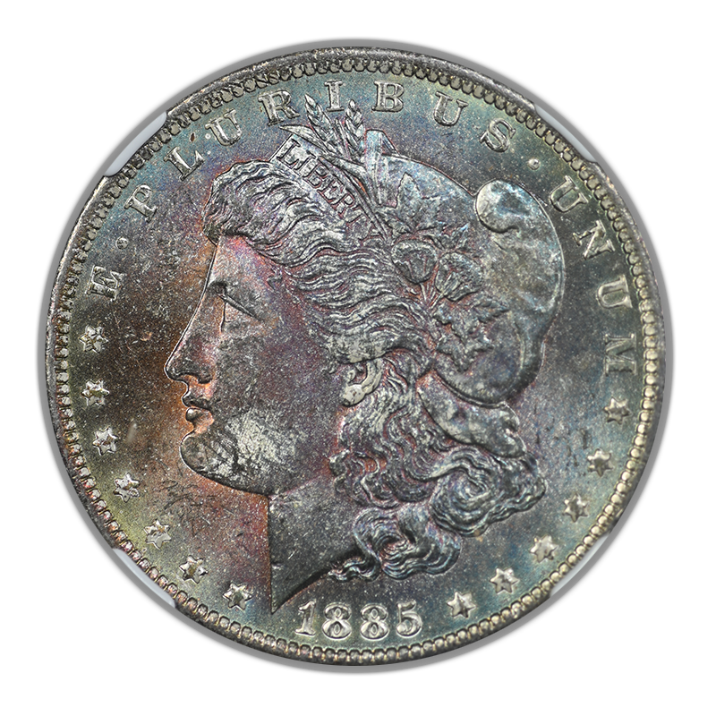 1885-O Morgan Dollar $1 NGC MS63 CAC - TONED! Obverse