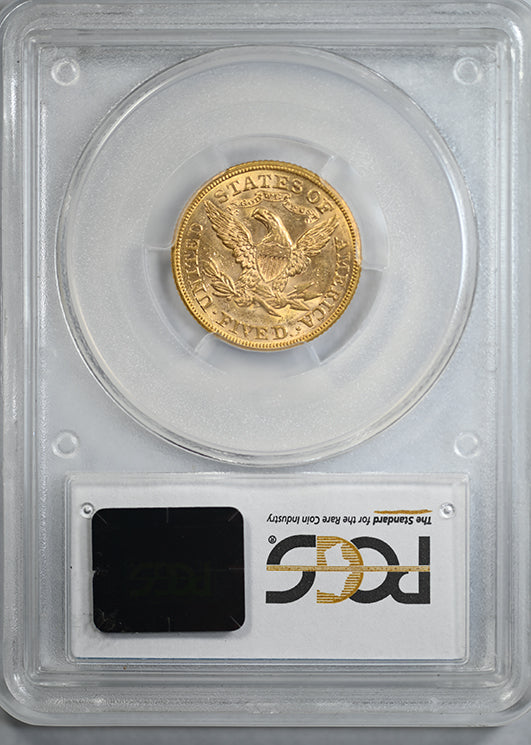 1873 Liberty Head Gold Half Eagle $5 PCGS MS62 - Closed 3