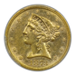 1873 Liberty Head Gold Half Eagle $5 PCGS MS62 - Closed 3