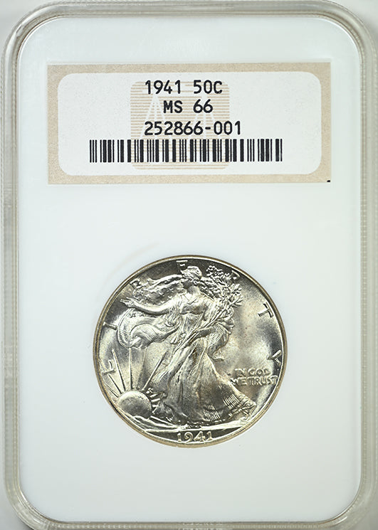 1941 Walking Liberty Half Dollar 50C NGC Fatty MS66