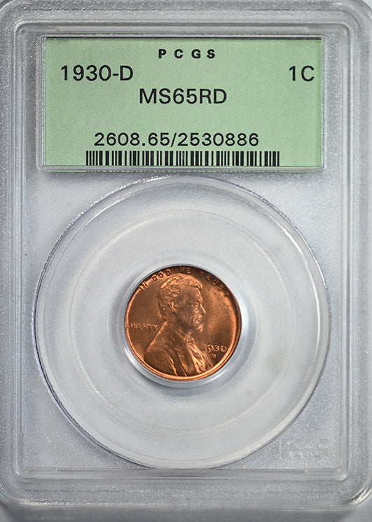 1930-D Lincoln Wheat Cent 1C PCGS MS65RD OGH