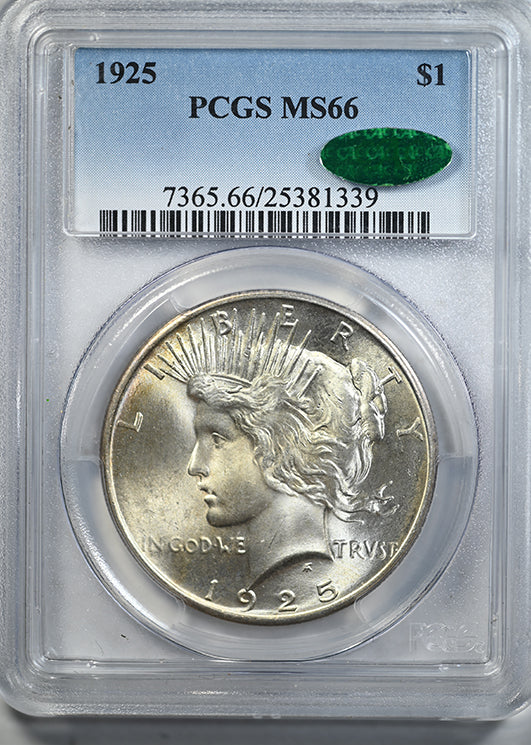 1925 Peace Dollar $1 PCGS MS66 CAC