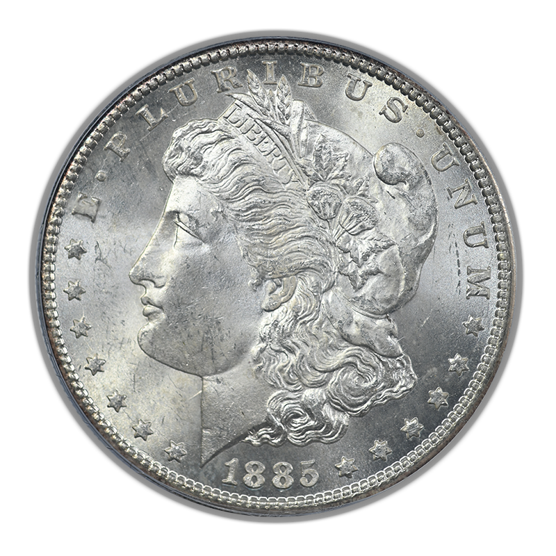 1885-CC Morgan Dollar $1 PCGS MS63 CAC OGH Obverse