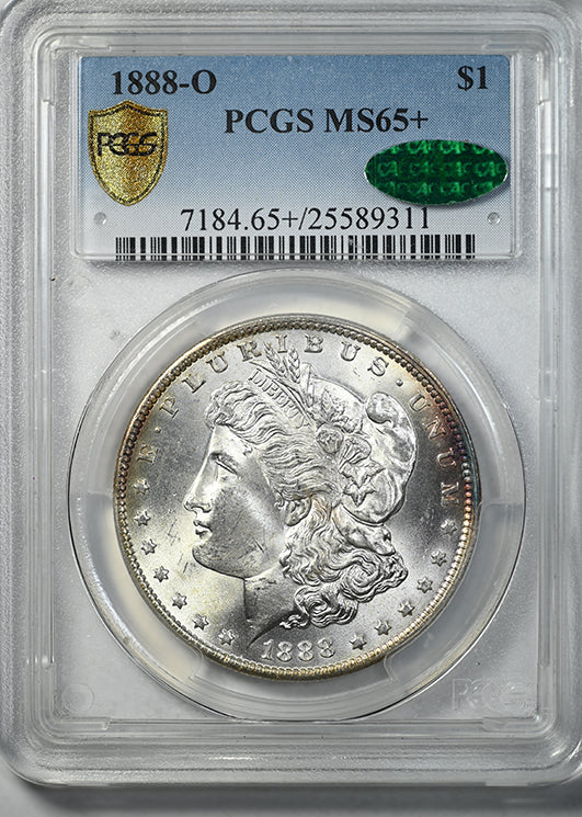 1888-O Morgan Dollar $1 PCGS MS65+ CAC Obverse Slab