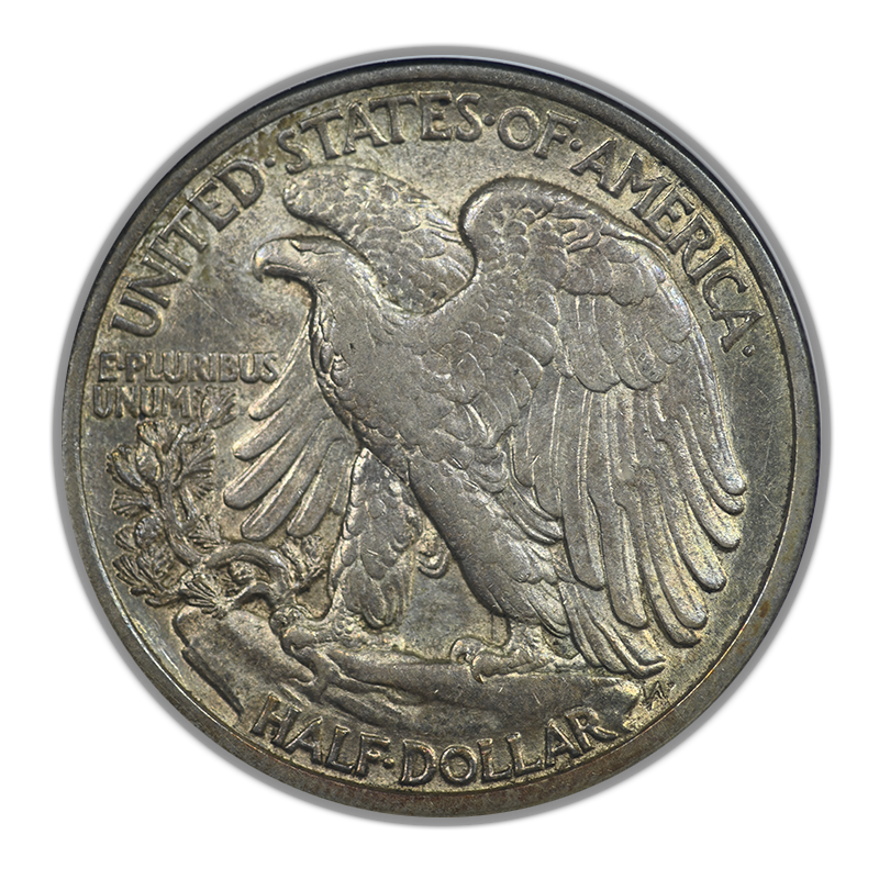 1916-D Walking Liberty Half Dollar 50C ANACS Soapbox AU50