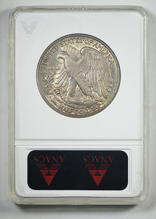 1916-D Walking Liberty Half Dollar 50C ANACS Soapbox AU50