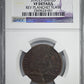 1787 Fugio Cent 1C 4 Cinq P.R. 'States United' NGC VF Details - Reverse Planchet Flaw