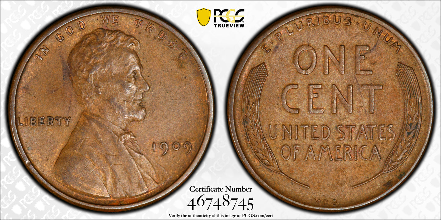 1909 VDB Double Die Obverse Lincoln Wheat Cent 1C PCGS AU58 CAC DDO FS-1101 (012) Trueview