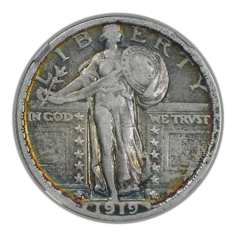 1919-S Standing Liberty Quarter 25C NGC VF30 - TONED!