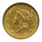 1853 Type 1 Liberty Head Gold Dollar G$1 ANACS Soapbox AU53