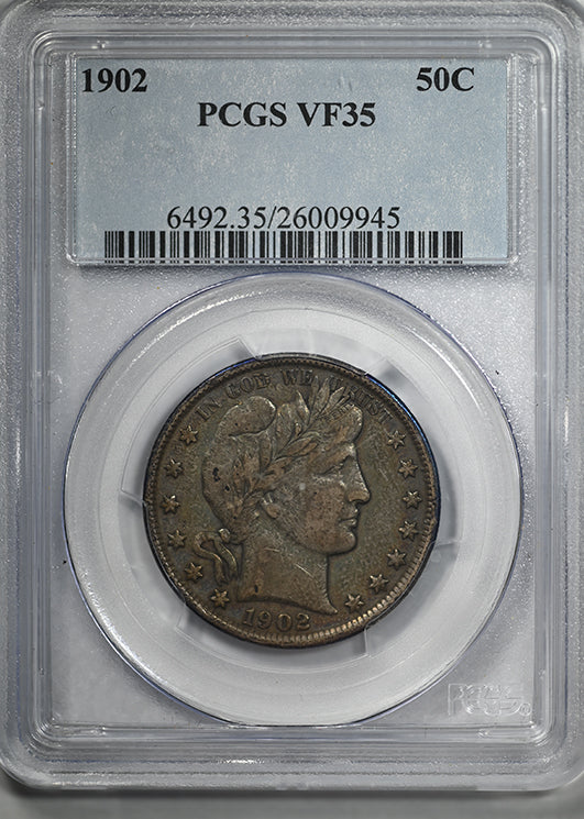 1902 Barber Half Dollar 50C PCGS VF35
