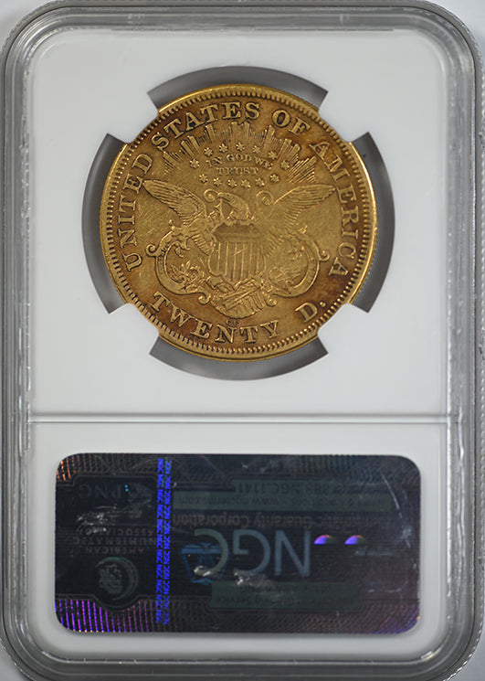 1872-CC Liberty Head Gold Double Eagle $20 NGC XF40 Reverse Slab