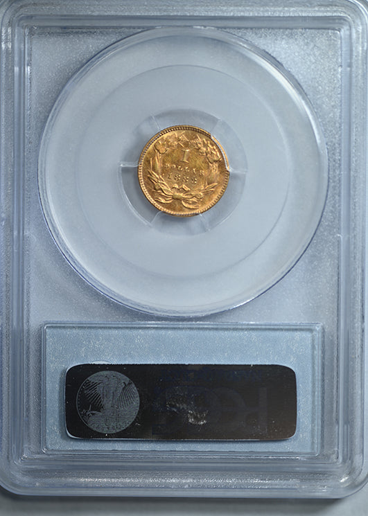 1883 Type 3 Indian Princess Head Gold Dollar G$1 PCGS MS63 CAC