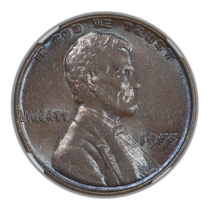 1955 Doubled Die Obverse Lincoln Wheat Cent 1C NGC AU58BN CAC DDO - TONED!