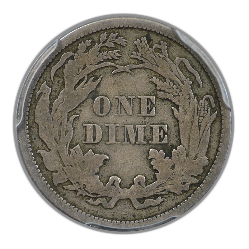 1866-S Liberty Seated Dime 10C PCGS F15