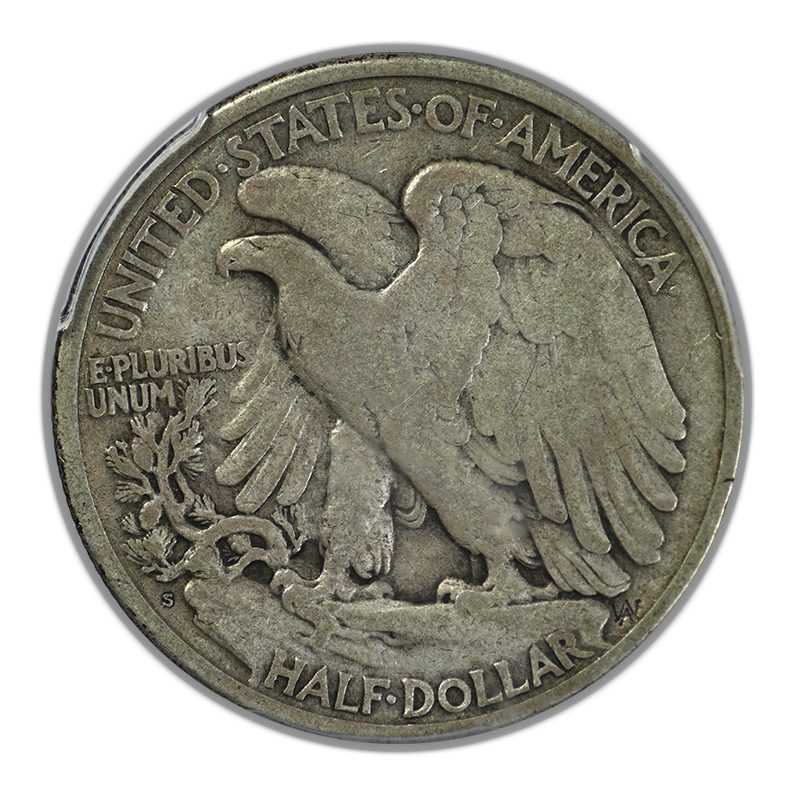 1920-S Walking Liberty Half Dollar 50C PCGS F12 Reverse