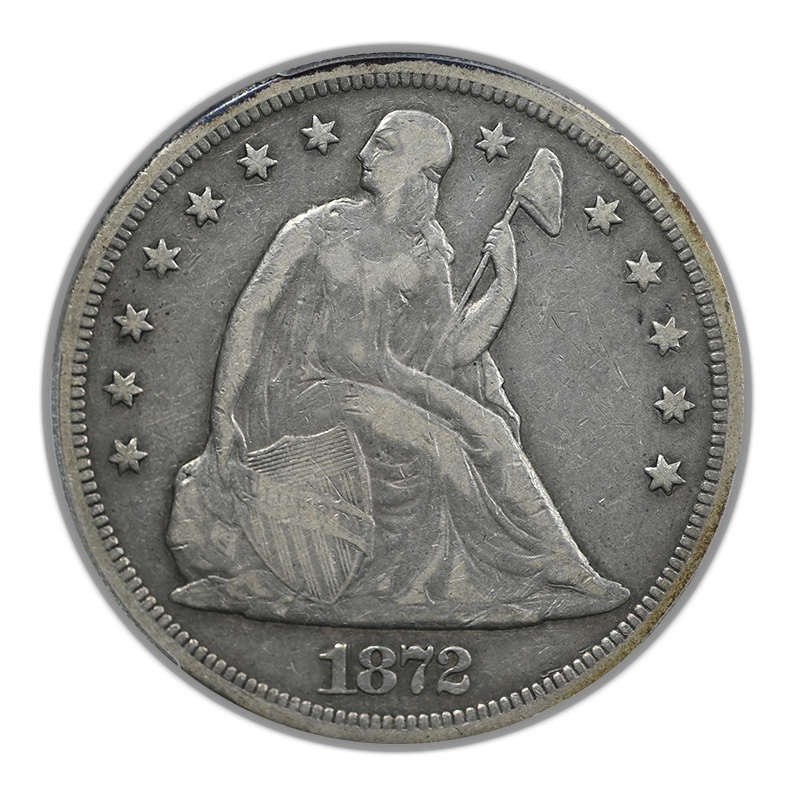 1872 Liberty Seated Dollar $1 PCGS F15