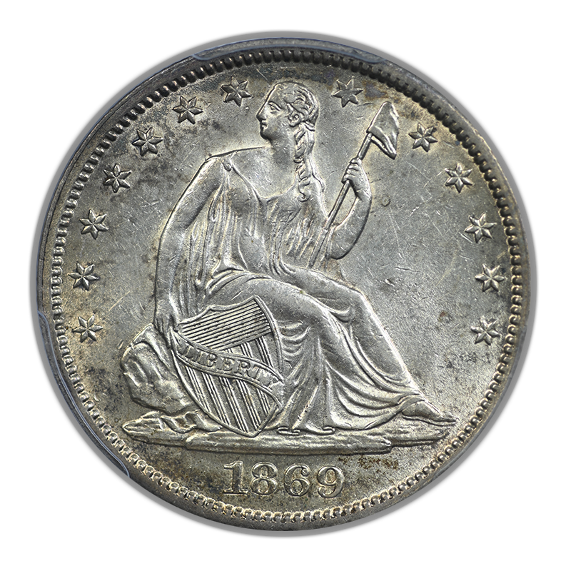 1869-S Liberty Seated Half Dollar 50C PCGS AU53