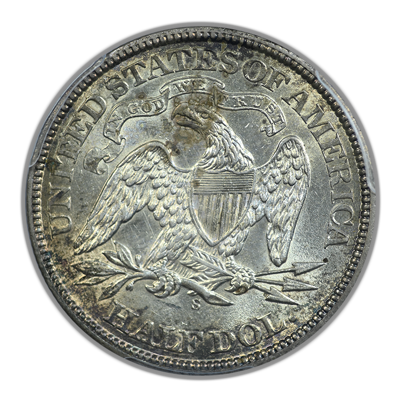 1869-S Liberty Seated Half Dollar 50C PCGS AU53