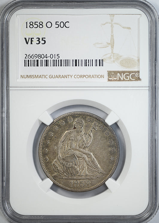1858-O Liberty Seated Half Dollar 50C NGC VF35