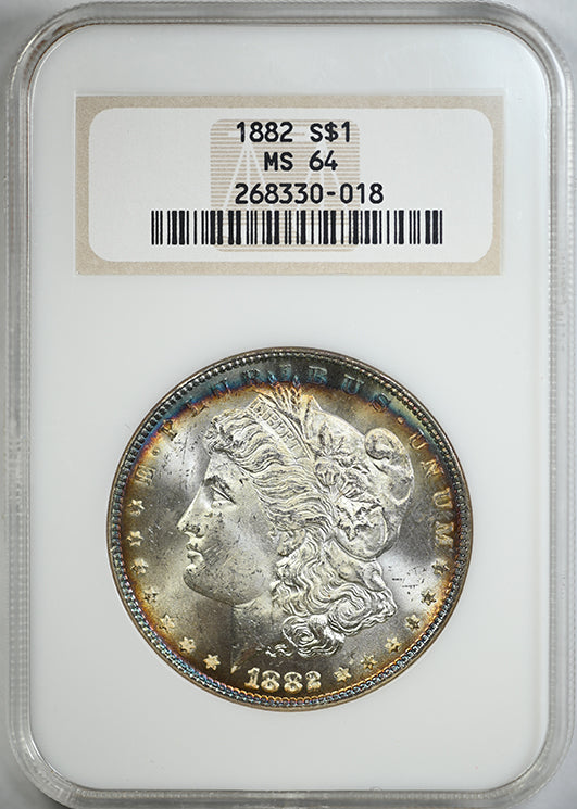 1882 Morgan Dollar $1 NGC Fatty MS64 - TONED!