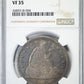 1843 Liberty Seated Dollar $1 NGC VF35 - TONED! Obverse Slab