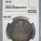 1843 Liberty Seated Dollar $1 NGC VF35 - TONED! Obverse Slab