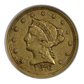 1876-S Liberty Head Gold Quarter Eagle $2.50 ANACS VF30 Obverse