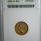 1876-S Liberty Head Gold Quarter Eagle $2.50 ANACS VF30 Obverse Slab