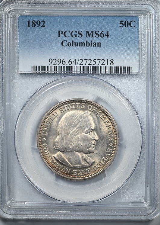 1892 Columbian Exposition Classic Commemorative Half Dollar 50C PCGS MS64
