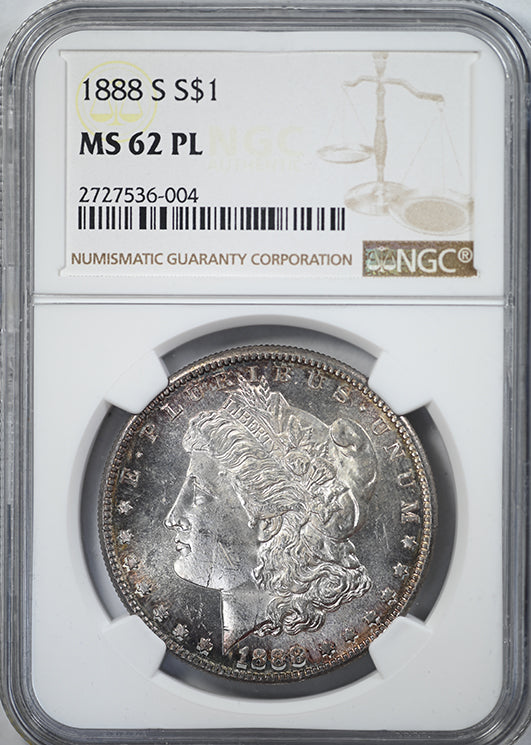 1888-S Morgan Dollar $1 NGC MS62PL - Prooflike