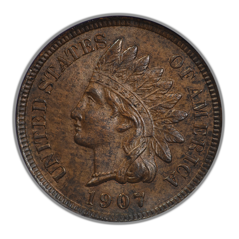 1907 Indian Head Cent 1C ANACS Soapbox MS61BRN Obverse