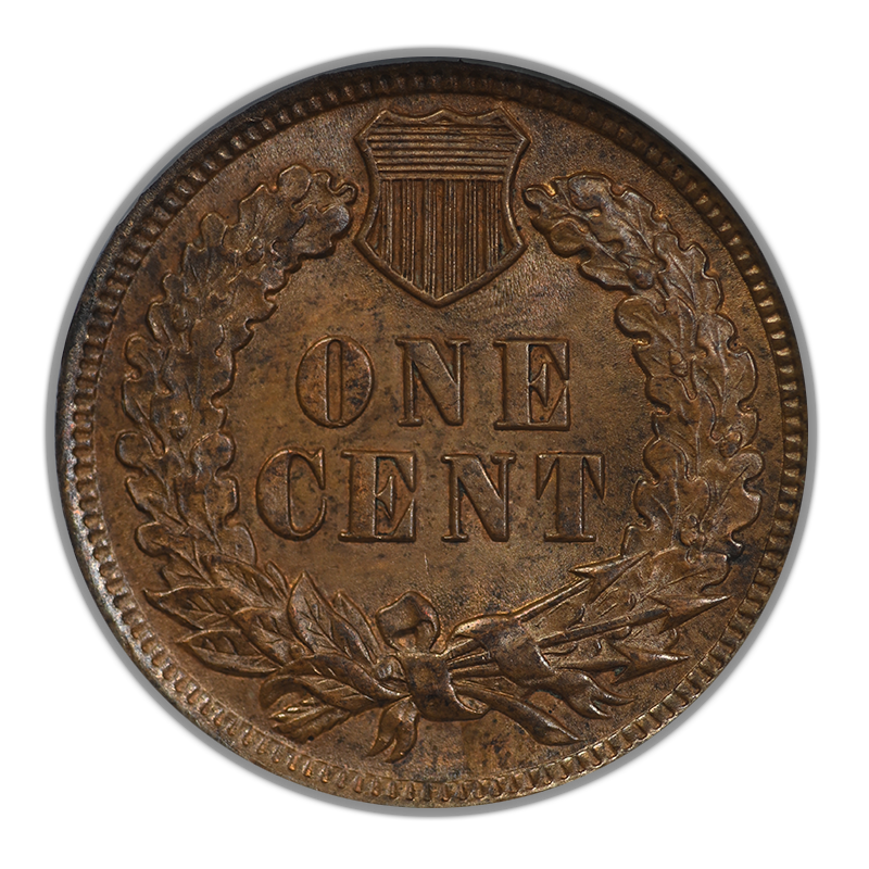 1907 Indian Head Cent 1C ANACS Soapbox MS61BRN Reverse