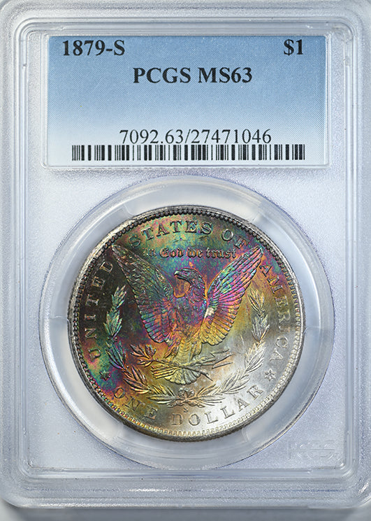 1879-S Morgan Dollar $1 PCGS MS63 - TONED! Obverse Slab