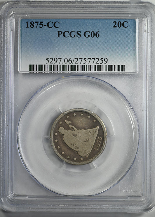 1875-CC Twenty Cent Piece 20C PCGS G06