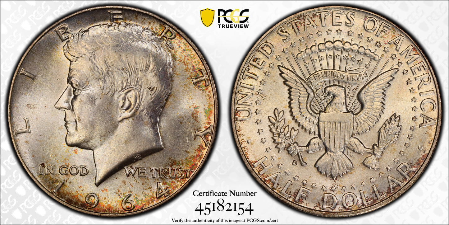 1964-D Double Die Obverse Kennedy Half Dollar 50C PCGS MS65 DDO FS-108 Trueview