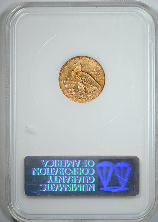 1925-D Indian Head Gold Quarter Eagle $2.50 NGC Fatty MS62 CAC Reverse Slab