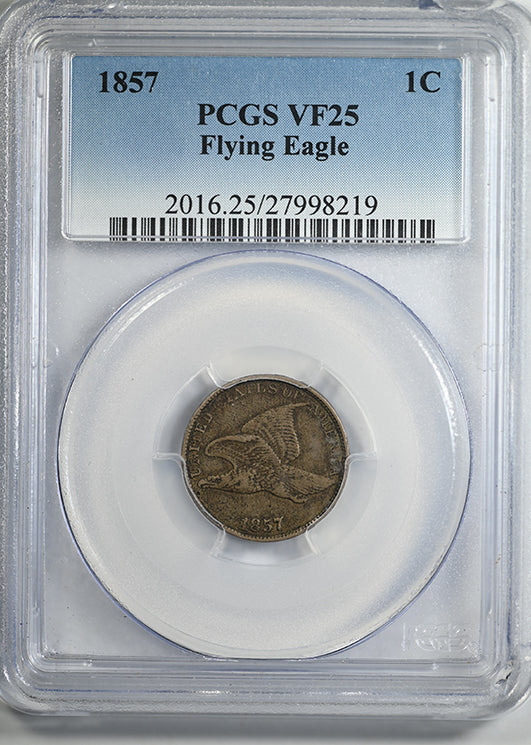 1857 Flying Eagle Cent 1C PCGS VF25