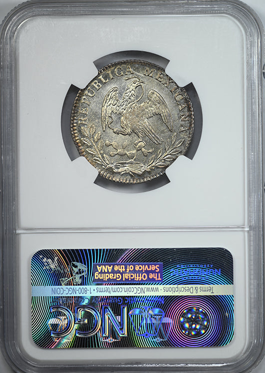 1861-Mo CH Mexico 2R Reales NGC MS67 Reverse Slab