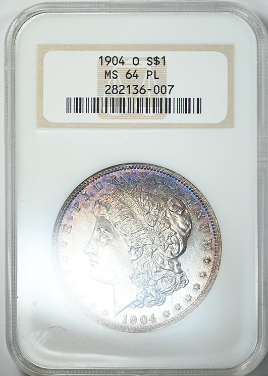 1904-O Morgan Dollar $1 NGC Fatty MS64PL - Prooflike - TONED!