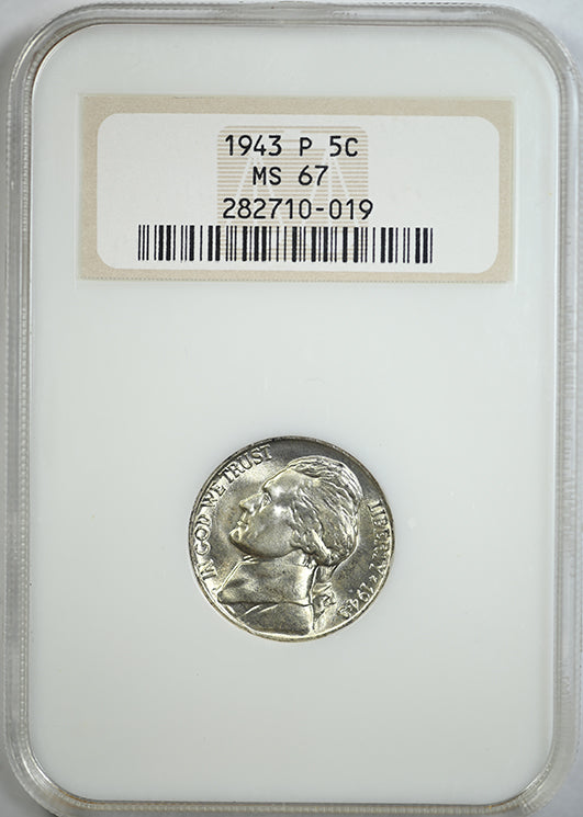 1943-P Jefferson War Nickel 5C NGC Fatty MS67