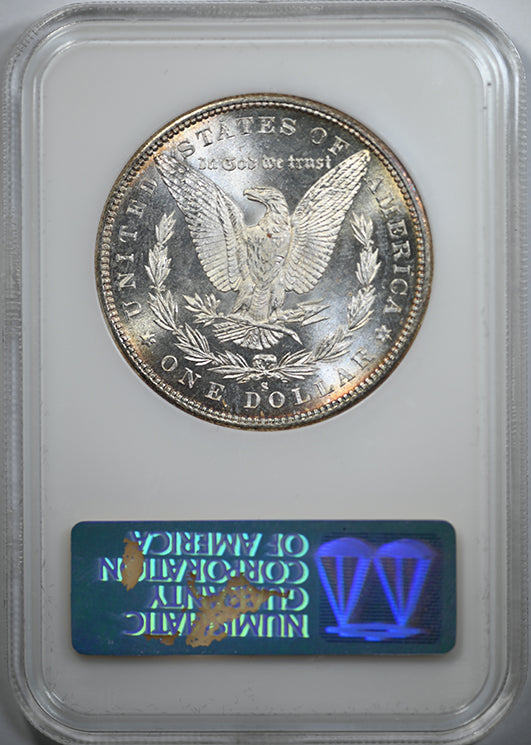 1880-S Morgan Dollar $1 NGC Fatty MS64PL - Prooflike - TONED! Reverse Slab