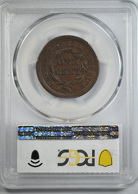 1849 Braided Hair Liberty Head Large Cent 1C PCGS XF45 CAC - Newcomb 24 Reverse Slab