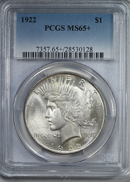 1922 Peace Dollar $1 PCGS MS65+