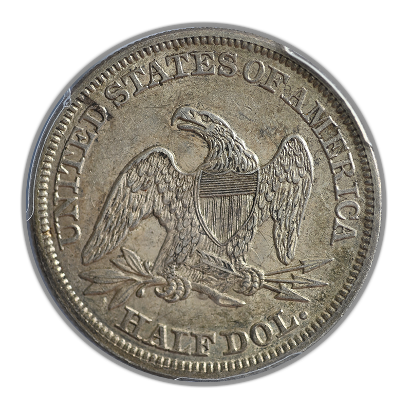 1854 Liberty Seated Half Dollar 50C PCGS AU55 CAC - Arrows